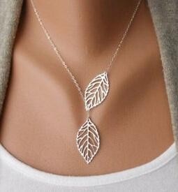Simple Personality Wild Temperament 2 Leaf Necklace